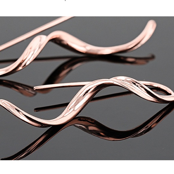 Twisted Copper Drop Earrings - Picture 4 of 6